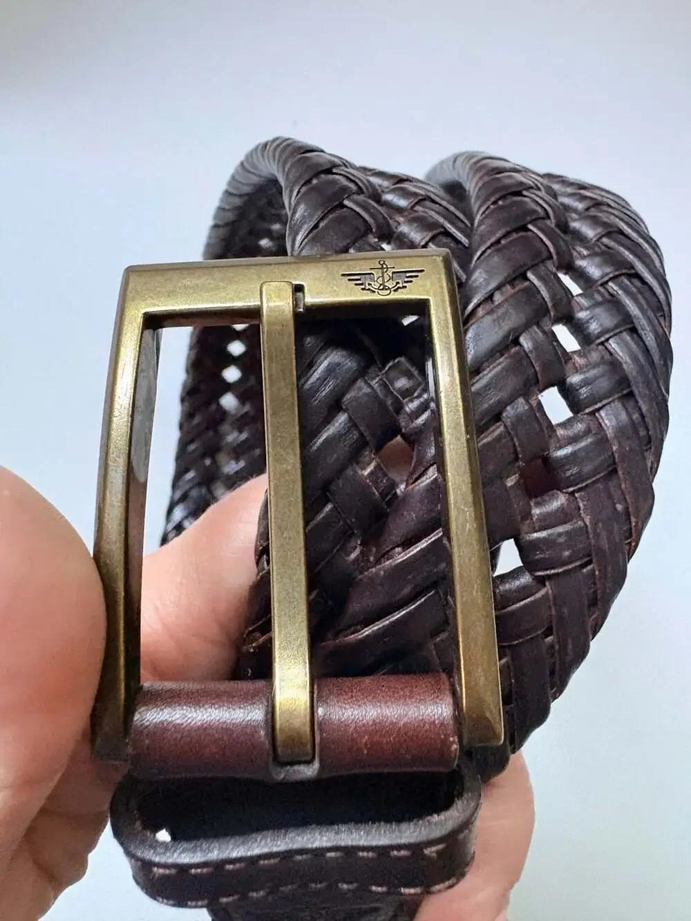 Dockers Men's Brown Woven Braided Belt, Size 36/90